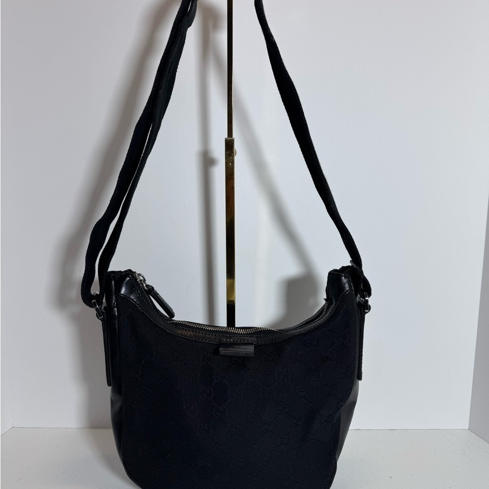 Gucci Black Monogram Shoulder/Crossbody Bag - Picture 2 of 11